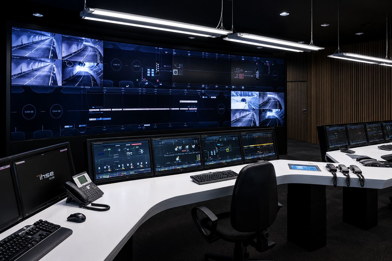 3D architectural visualisation of a control room